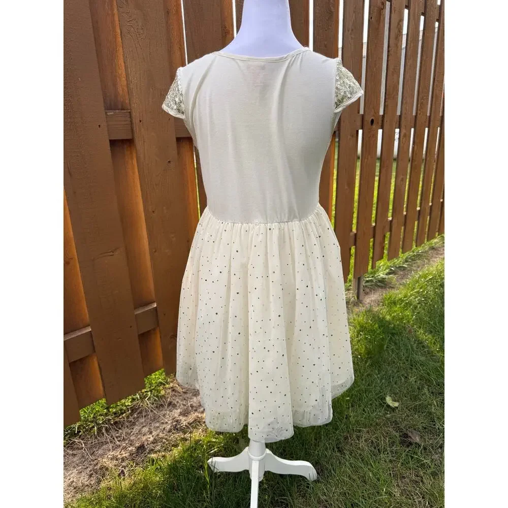 Justice Girls Gold Sparkle Dress Size 16